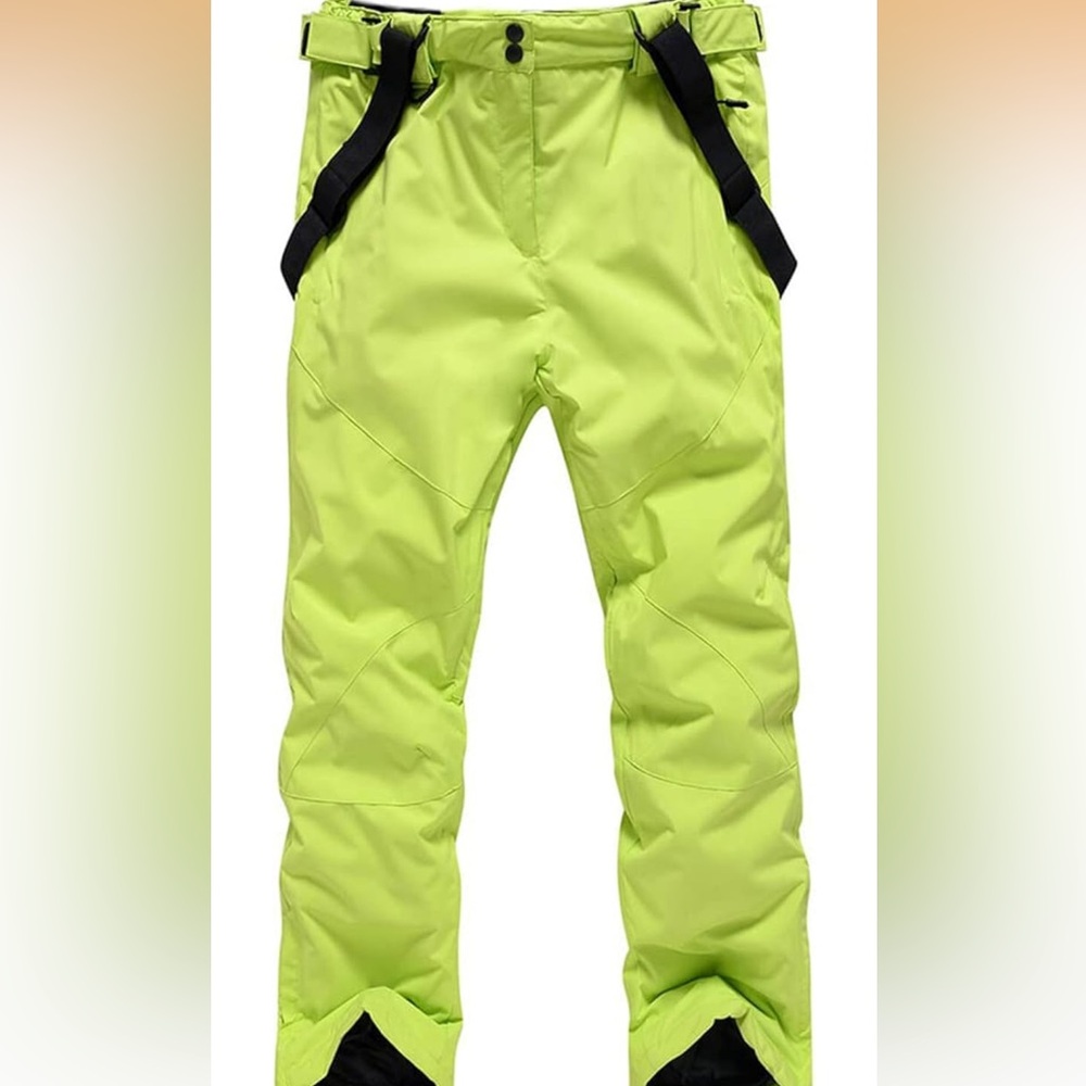 Men's Neon Green Ski Pants